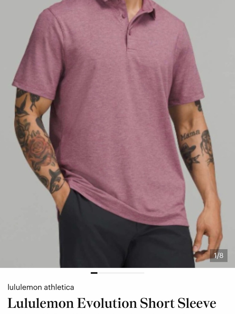 lululemon athletica Men’s Short Sleeve Polo - Heathered Mauve: